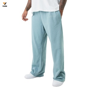 Pantalon évasé surdimensionné personnalisé pour hommes haut foncé 3D Logo polaire coton Baggy pantalon de survêtement droit jambe large empilé pantalon de survêtement - Product Image 1