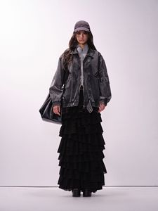 2025 hombres Casual otoño nuevo americano Retro Smog negro lavado a la piedra chaqueta de mezclilla botón decoración sólido 100% abrigo de algodón - Product Image 6