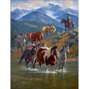 Jack Sorenson Western Art Horse Accent & Decor Tile RW-JS043AT Design de plaque élégante - Product Image 1