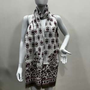 Écharpes en coton d'été, châle en coton Mulmul imprimé, dupatta traditionnel, stole dupatta, imprimé fait main, écharpe en coton d'été pour la plage - Product Image 2