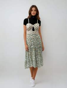 Robe maxi estivale tissée à la main, imprimée en bloc, en pur coton, sans bretelles, sans manches, style décontracté, avec deux poches latérales - Product Image 2