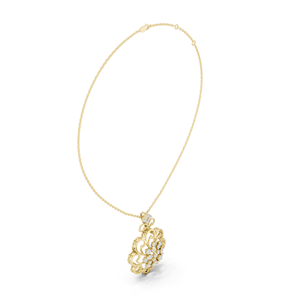 Premium 14K Yellow Gold Ethnic Charm Pendant Brilliant Cut Lab Grown <b>Stone</b> Wedding Anniversary Engagement Gifts High End Diamond - Product Image 2