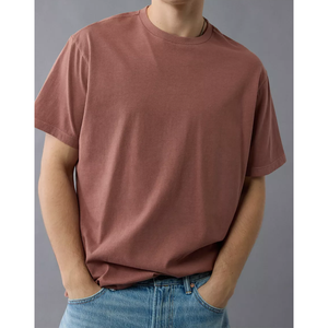 เสื้อคอตตอนคอกลมของผู้ชายผ้าฝ้าย100% ออกแบบได้เองเสื้อยืดปักลายสีทึบแนวลำลองออกแบบได้ตามต้องการ - Product Image 1