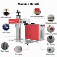 Mesin Penanda Laser Serat 3D Portabel Perfect Laser 20W 50W 100W MOPA JPT Raycus untuk Mengukir Logo pada Logam, Perhiasan, dan Cincin