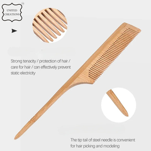Anti-static Bamboo Paddle Detangling Hairbrush Wide-tooth Tail <b>Hair</b> <b>Comb</b> For Thick Thin Curly Dry <b>Hair</b> Biodegradable Natural - Product Image 4