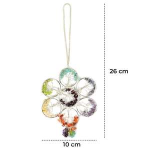 Venta caliente 7 Chakra hecho a mano ágata piedra preciosa estatuilla colgante de pared cristal superventas decoración del hogar piedra semipreciosa artesanías para - Product Image 5