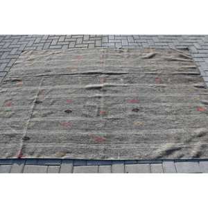 Alfombra turca Vintage gris roja moderna 5,5X8,1 pies área grande de lana con respaldo de látex patrón de retazos para adolescentes 55x81cm - Product Image 3