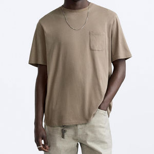 T-shirt à manches courtes en coton de qualité supérieure pour homme, coupe classique, respirant, écologique, séchage rapide, anti-boulochage, fabriqué - Product Image 1