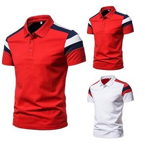 Haute Qualité Polyester Hommes Polo T-shirts Léger Respirant Plus La Taille Solide Couleur Top À La Mode Polos - Product Image 3