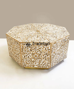 Elegant Handcrafted Coffee <b>Table</b> <b>with</b> Timeless Bone Inlay Console Design for Modern Interiors by Tradebyd - Product Image 2