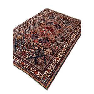 Tapis en laine noué à la main Aalam Blue, grand tapis rectangulaire abstrait à motif médaillon pour salon, couloir et autres pièces de la maison - Product Image 2