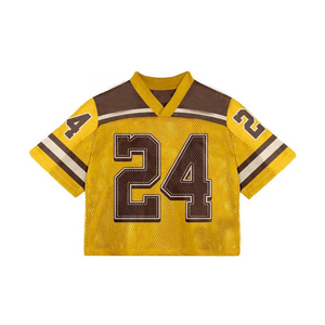 Meilleur maillot de rugby à manches courtes uniforme de football américain respirant avec des couleurs résistantes à la taille pour les joueurs divisés - Product Image 1