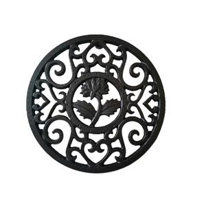 Wonderful & Amazing Design Iron Round <b>Trivet</b> In Black Color for <b>Pan</b> & Hotpot Dining Table Heat Damage Protecting <b>Trivet</b> - Product Image 2