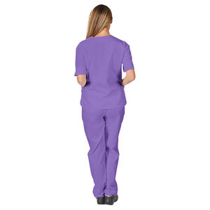 Women's and Men's Woven Nursing Uniform <b>Sets</b> Multi-Pocket Scrubs for Hospital <b>Doctors</b> Top & Pants - Product Image 2