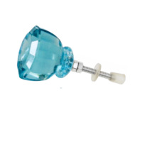 Meubles en céramique de luxe tire des boutons de coupe en verre turquoise cristal poignée d'armoire de tiroir pour armoire de cuisine fournisseur mondial
