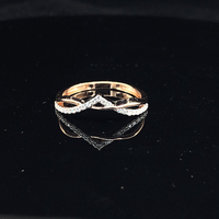 ShivPath Bague d'éternité tressée en or rose massif 14K avec moissanite sertie en canal, plaquée or, pour mariage et anniversaire