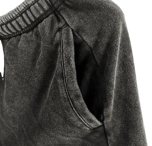 Pantalones cortos informales de cintura media con lavado ácido para hombre, peso pesado lavado con nieve vintage con bolsillos laterales, ajuste relajado - Product Image 3