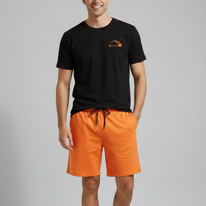 Nouveauté : Ensemble court pour homme, design élégant, respirant, tenue décontractée d'été, best-seller, 100% coton - Product Image 1
