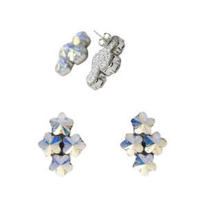 Pendientes de cristal hechos a mano de alta calidad italiana Beyonce línea nupcial iridiscente - Product Image 1