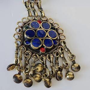 Afghani Traditional Handmade <b>Brass</b> Diamond Geometric <b>Necklace</b> Ethnic Tribal Cultural Vintage Fashion Women Wedding Party - Product Image 3