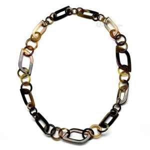 Collier chaîne en corne avec maillons gradués bijoux en corne de buffle, collier épais, cadeau pour elle, agate cadeau de Noël - Product Image 2