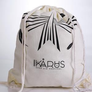 Logotipo personalizado reutilizable grande marrón beige en blanco algodón cordón bolsa zapatos bolsas de polvo - Product Image 3