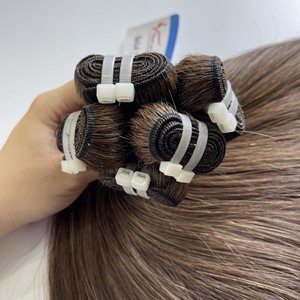 Extensiones de cabello humano virgen Remy 100%, extensiones de cabello vietnamita crudo con paquete de cabello dibujado doble de todos los colores - Product Image 1