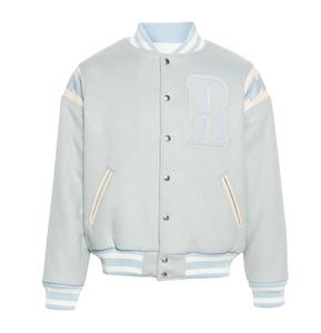 Chaqueta universitaria de lana personalizada para hombre, informal de invierno de alta calidad con mangas largas, de talla grande, al por mayor - Product Image 3