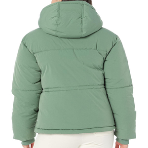 เสื้อแจ็คเก็ตพัฟเฟอร์มีฮู้ดสำหรับผู้หญิง แบบควิลท์บุใยฉนวนกันหนาว เสื้อโค้ทฤดูหนาวบุหนา อุ่นสบาย ทันสมัย สีเขียวเซจ พร้อมกระดุมแป๊ก - Product Image 4