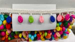 Dentelle multicolore écologique à motif géométrique, dentelle de marque Kodi Latkan pour l'artisanat, la couture, le travail de zari, les vêtements ethniques, les glands - Product Image 5