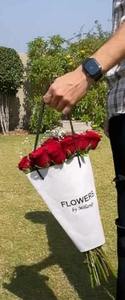 Eco-Friendly Floral Gift <b>Bag</b> <b>White</b> <b>Paper</b> <b>Bag</b> for Roses with Handle Elegant <b>White</b> Kraft <b>Paper</b> <b>Bag</b> - Product Image 2