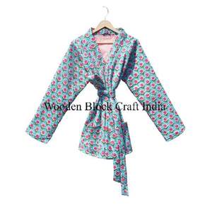 Chaqueta Acolchada Reversible Hecha a Mano con Parches de Algodón para Mujer, Estampado Floral Kantha Indio, Estilo Boho, Moda Otoño Invierno - Product Image 5