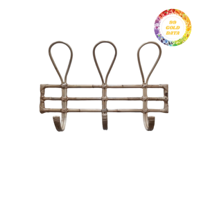 ไม้แขวนเสื้อหวายพร้อมดีไซน์ทอสำหรับจัดแสดงเสื้อผ้าและใช้จัดเก็บของในบ้าน - Product Image 2