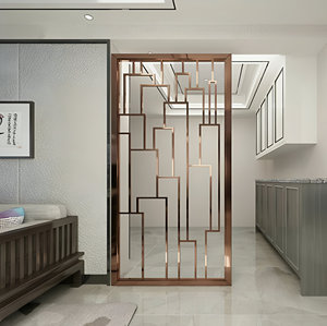 Séparateur de pièce de luxe en or PVD mur pliable panneau de séparation en acier inoxydable parfait pour salon diviseur bureau et salon - Product Image 5