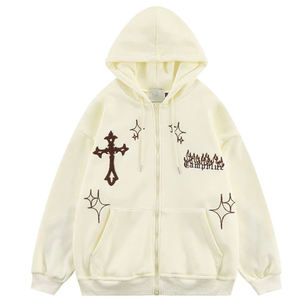 Sweat à capuche à manches longues avec fermeture éclair pour adulte de qualité pour hommes personnalisés 300 grammes Tissu tendance Design avec options de taille Vêtement teint - Product Image 1