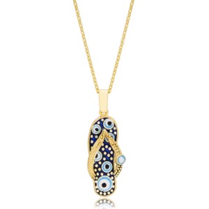 Collier en argent sterling fait main avec pendentif en forme d'œil turc, design estival, pour les occasions de mariage et de fête - Product Image 5