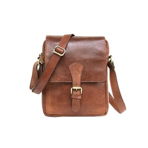 Sac en cuir véritable pour hommes couleur marron - Product Image 1