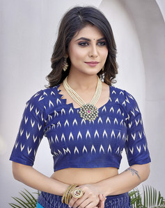 Elegante Sari estampado para mujer en tela de seda de arte blusa sin costuras incluida perfecta para el trabajo eventos casuales o Puja Look - Product Image 5