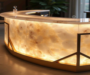 Barra de <span class=keywords><strong>Bar</strong></span> Moderna para Hotel, con Cubierta Redonda Grande de Mármol, Iluminación LED, para Uso en Casa y Centros Comerciales - Product Image 4