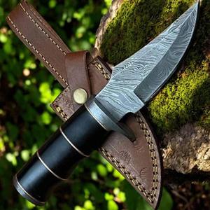 Cuchillo de Caza para Desollar, Hoja de Damasco de 4 Pulgadas y Mango de Cuerno de Búfalo, Cuchillo de Caza de Damasco Personalizable Más Vendido - Product Image 3