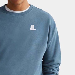 Sudadera de cuello redondo de ajuste Regular para hombre, logotipo personalizado, patrón sólido, invierno, transpirable, tela de punto de 380g, venta al por mayor, algodón liso - Product Image 6