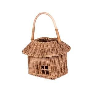 Ensemble de paniers de rangement en rotin tissé à la main en forme de maison |   Organisateur de chambre d'enfant décoratif, cadeau souvenir avec poignée - Product Image 5