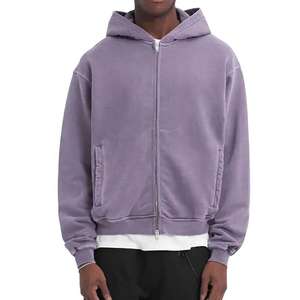 Sudadera con Capucha de Felpa Francesa de Alta Calidad, Gruesa, con Cierre Completo Bidireccional, Sudadera Extra Grande con Bolsillos Laterales - Product Image 4