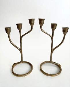 <b>Large</b> vintage metal candelabra for <b>church</b> ceremony altar decoration with intricate detailing and handcrafted artistic design - Product Image 2