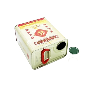 Lata de Hojalata Rectangular de 2.5L para Aceite de Oliva, Personalizada por Fábrica China, con Tapa de Plástico, Impresión Offset, Grado Alimenticio - Product Image 3