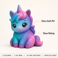 Jouet Squishy Licorne Galaxie en PU à Remontée Lente, Anti-Stress, Doux à Presser, Décoration de Bureau Kawaii, Cadeau