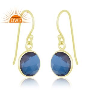 ต่างหูอัญมณีคอรันดัมสีฟ้าเงินสเตอร์ลิงดีไซน์ล่าสุด - Product Image 2