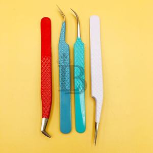 Nouvelles pinces à épiler isolantes pour extensions de cils en vison, pinces à épiler courbées pour cils, en acier inoxydable durable, offres avec logo - Product Image 3