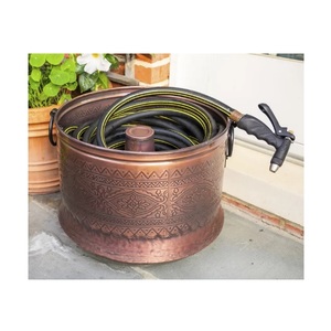 Bol de tuyau en métal fini patine grise pour l'arrosage des plantes à la maison - Product Image 6