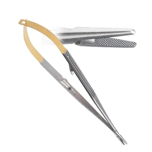 Juego de instrumentos quirúrgicos dentales rectos de acero inoxidable de alta calidad Castroviejo, soporte de aguja Manual, instrumentos de resorte Doble - Product Image 4